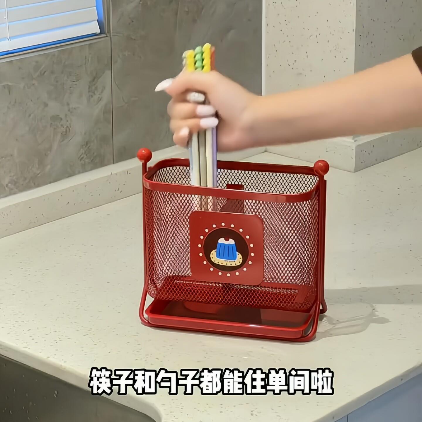 筷子笼台面式特别好看的筷子筒防霉沥水家用高档新款铁艺置物架