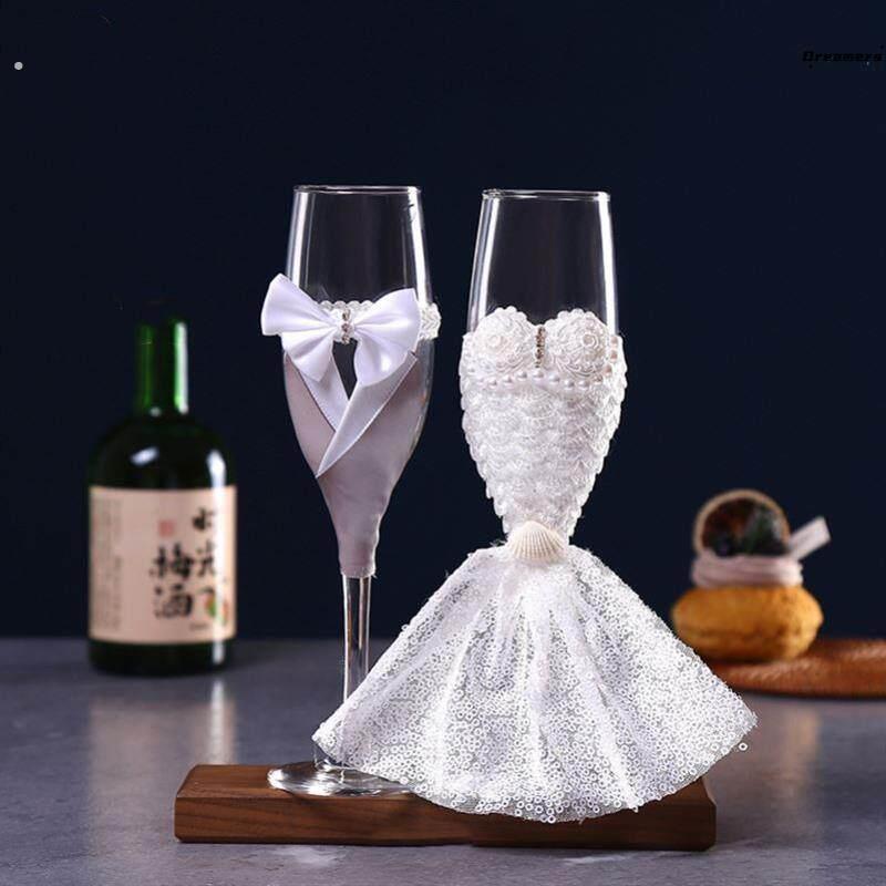 结婚对杯婚庆结婚创意婚纱杯子西式香槟杯红酒杯套装玻璃交杯厂家