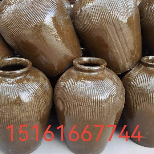 宜兴黄釉土陶酒坛覆古老式黄酒坛10斤20斤30斤50斤家用酒坛