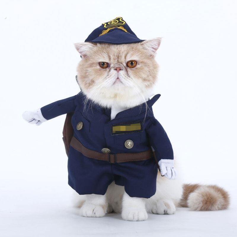 猫咪变变身宠物装万圣节身装搞笑警察衣服圣诞节靓宠变身衣服搞怪