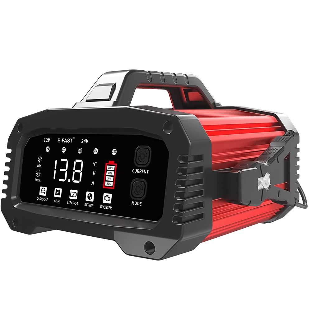 E-FAST汽车电瓶12V24V铁锂电池充电器12V辅助启动器智能大功率