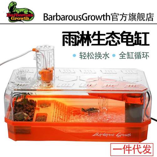 乌龟缸爬台造景绿植生态缸网红懒人全套水培植物豪华特大号带盖子