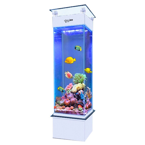 奢逸鱼缸客厅小型水族箱家用 免换水 长方形落地鱼缸超白玻璃立式
