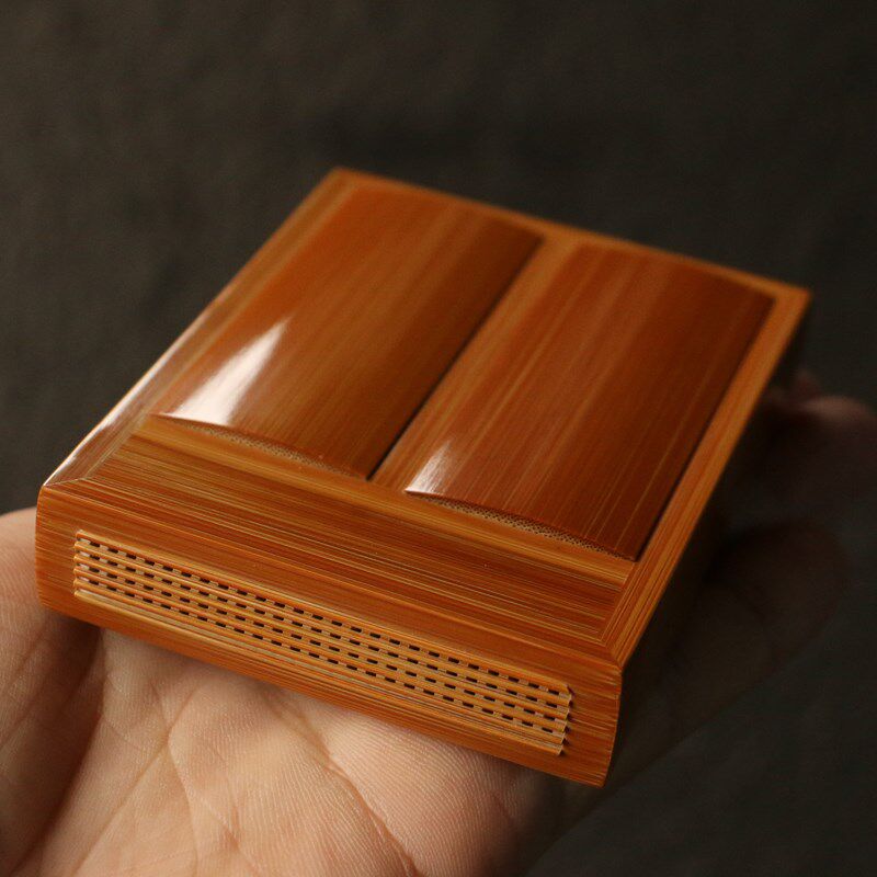 十几年玉竹老料沪上名家曹自康本工精工制作双室黄蛉盒虫具鸣虫竹