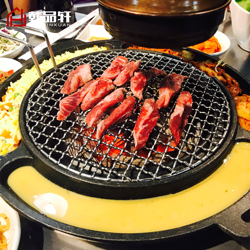 韩式碳烤炉家用日式烧烤炉烤肉锅木炭烤肉炉圆形炭烤炉炭火烤盘