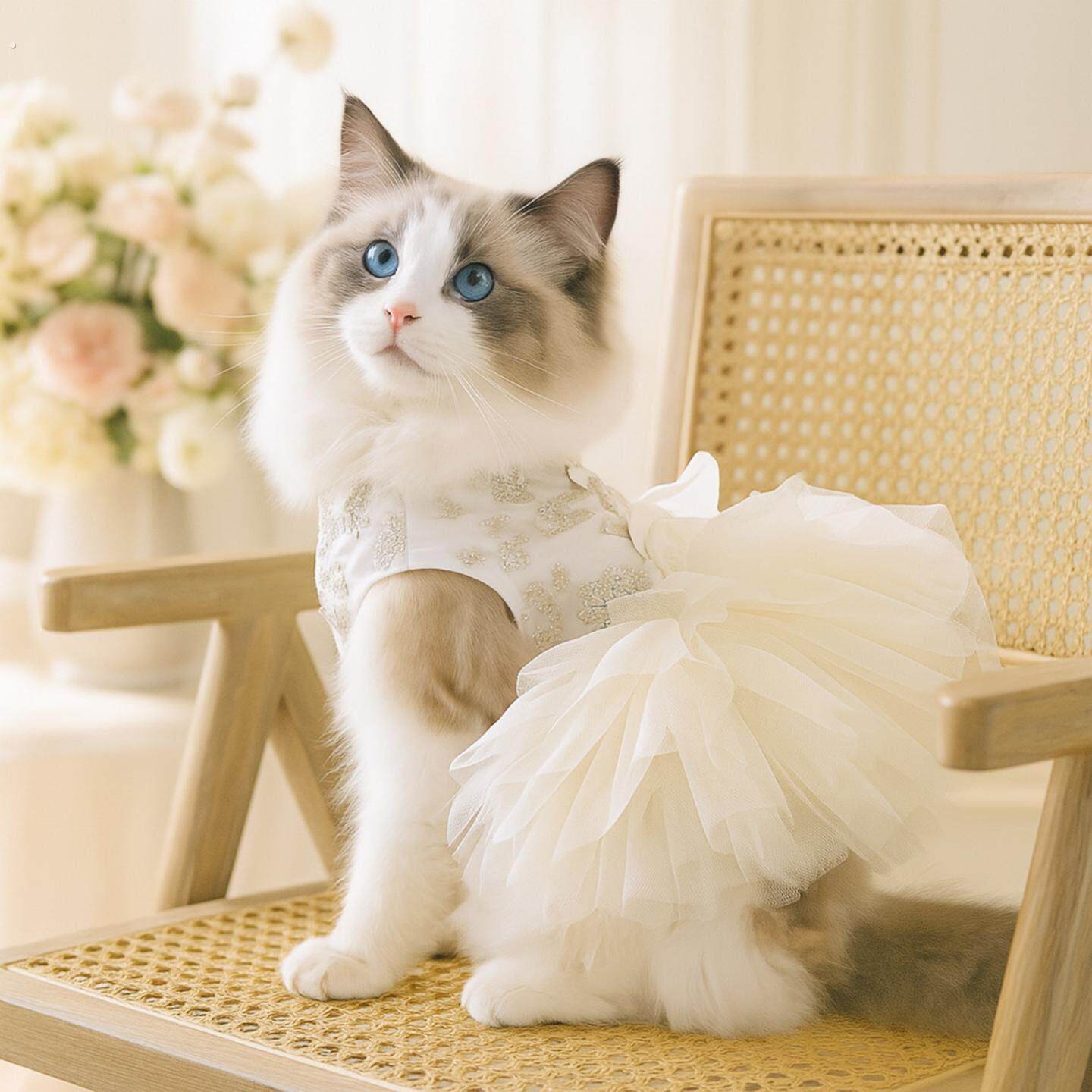小猫牵引绳宠物牵引衣服猫小型犬外出绳溜猫四季通用蝴蝶结幼犬布