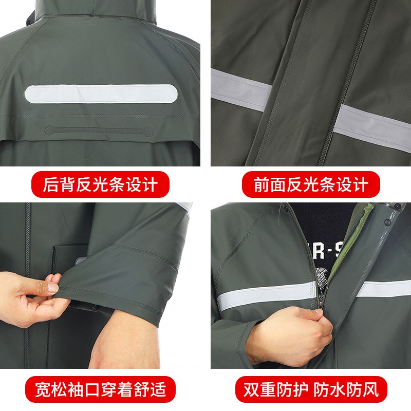 雨衣雨裤套装摩托车成人针织电动车反光分体雨衣套装外卖骑行雨衣