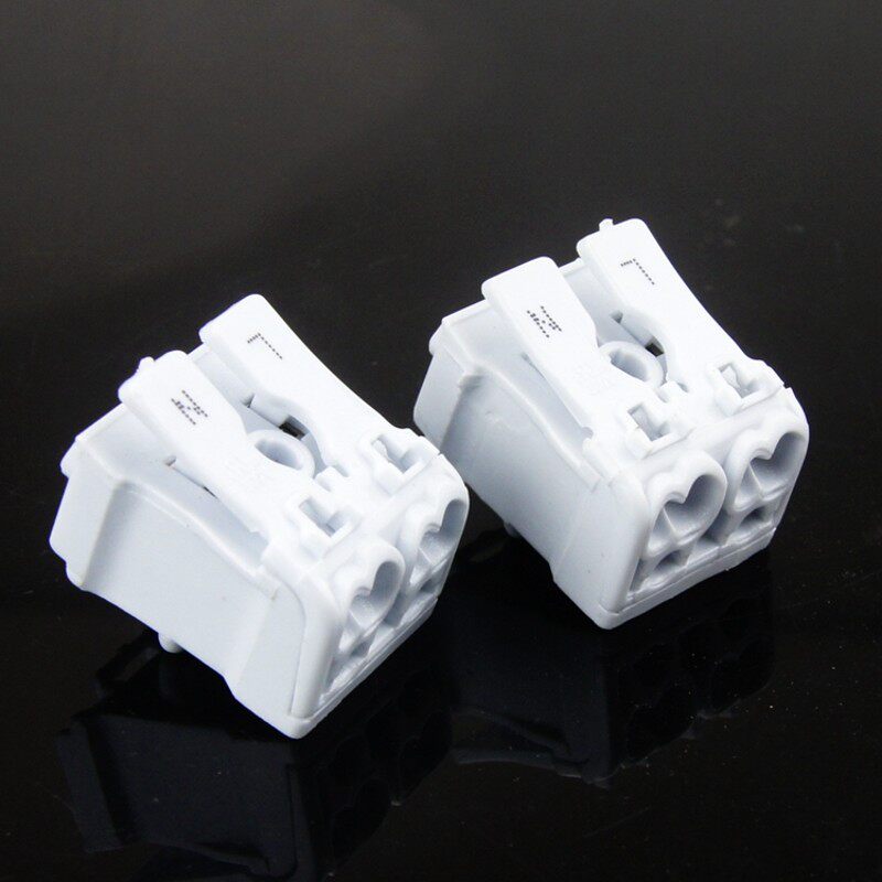 923-2P按压式连接器LED灯具快速接线器二接二免螺丝带挂钩端子台