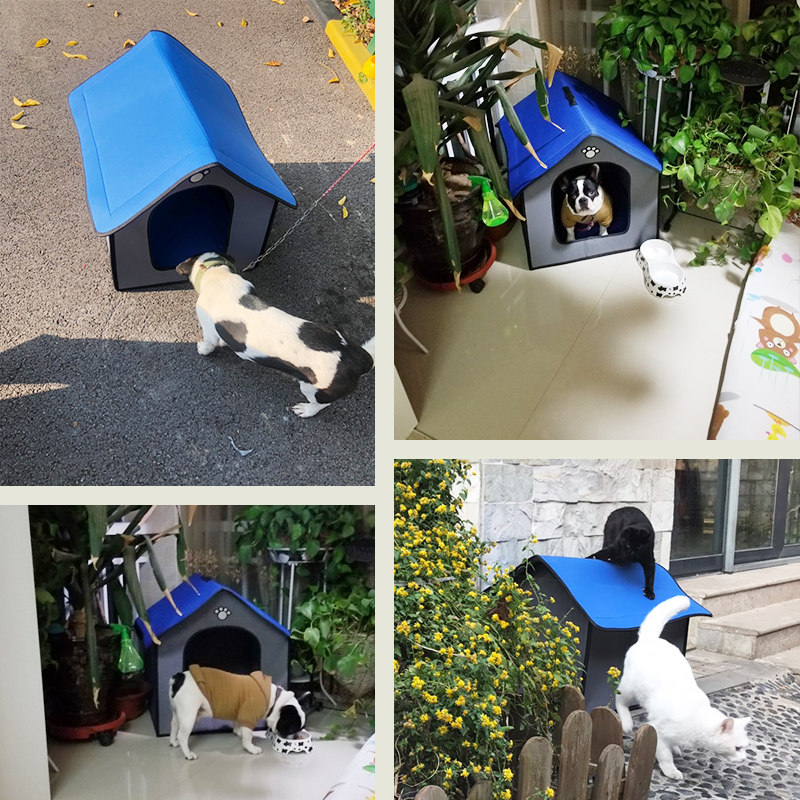 户外狗窝防雨防水牛津布房子型流浪猫窝室野外便携耐咬大号猫屋窝