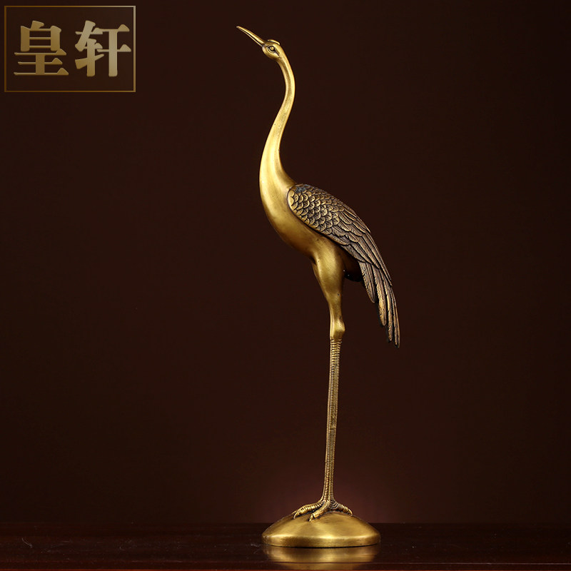 开运纯铜仙鹤摆件 落地大号龟鹤延年长寿龟 客厅家居装饰祝寿铜鹤