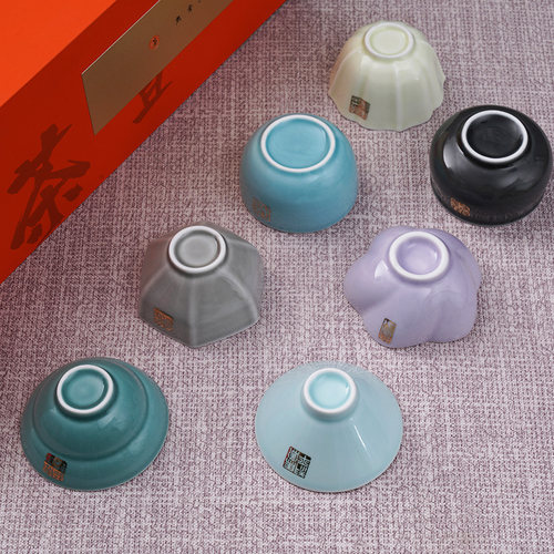 西泠印社集团且茶且印礼盒茶具茶杯品茗斗笠杯茶碗家用七夕送礼