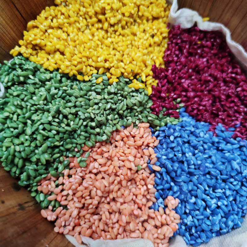 五色糯米饭植物染料蓝绿色糯米饭广西贵州云南密蒙花蓝绿橙黄玫红