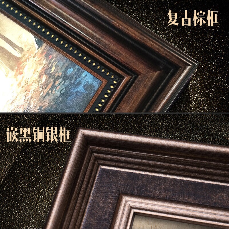 电表箱装饰画带钟表免打孔配电箱欧式遮挡电闸盒子大尺寸客厅挂画图片