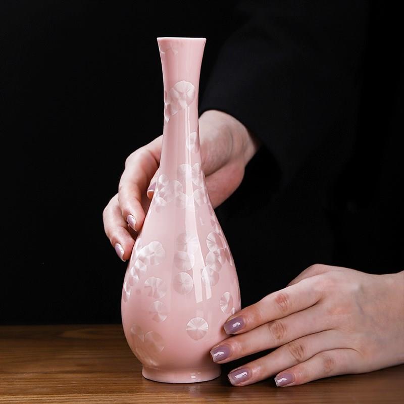 结晶釉陶瓷花瓶家居客厅插花酒柜博古架书房桌面装饰摆件乔迁礼物