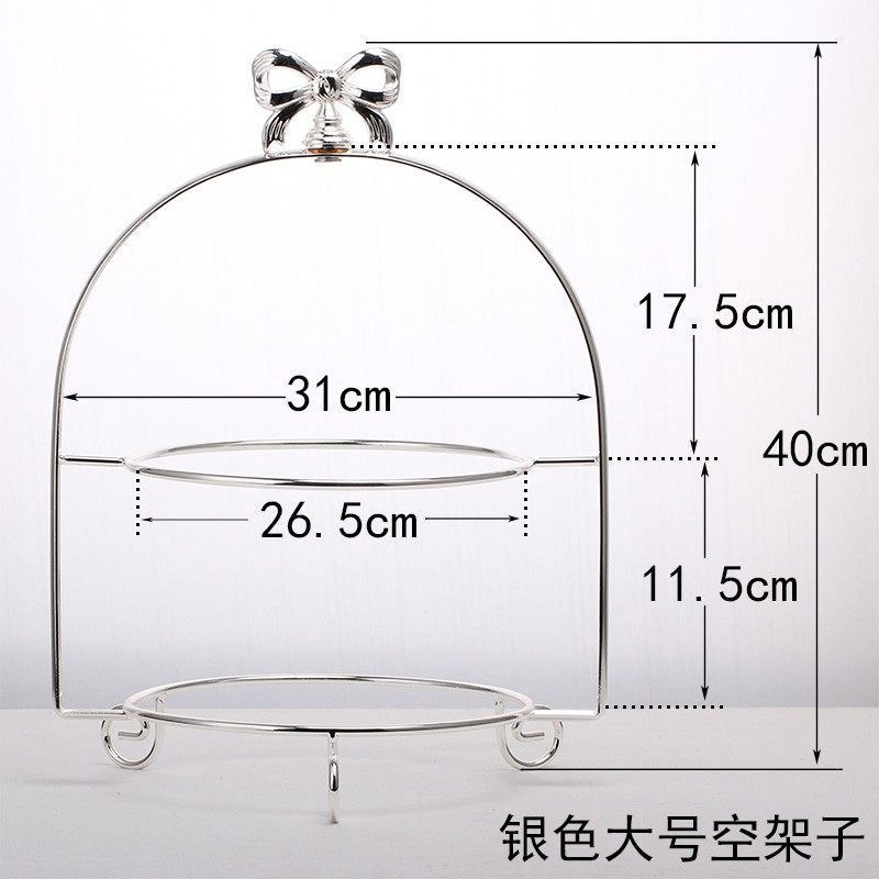 多层铁架双层蛋糕架水果盘下午茶糕点盘婚庆时尚创意甜品摆台3017