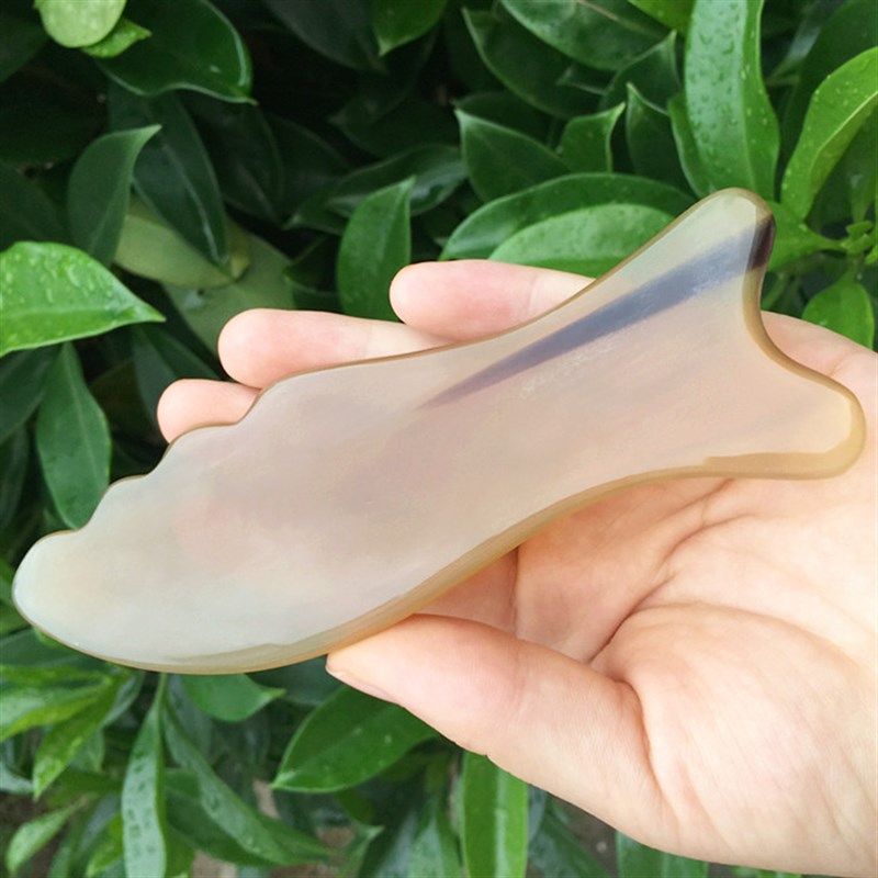 手工加厚老白水牛角面部身体刮痧板 多功能刮痧片