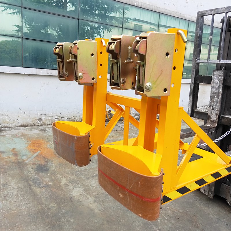 油桶夹具叉车专用 轻型双桶双鹰嘴搬运神器抓桶器勾卸夹吊工具抱