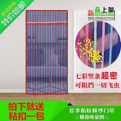夏季纱门帘防蚊蝇门帘子一体纱门帘农村大门家用免打孔加密软纱门