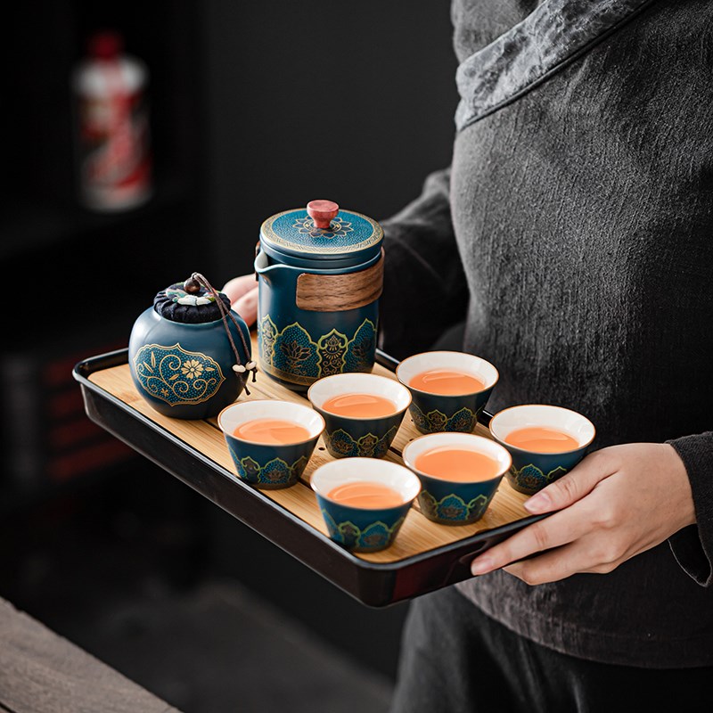 便携式旅行茶具户外喝茶随身功夫泡茶壶茶杯小套装简易露营快客杯