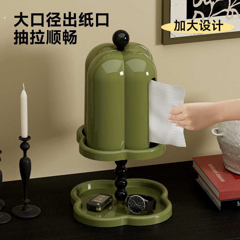 新款轻奢纸巾盒高级感家用客厅法式复古中古风茶几桌面卷筒卫生纸
