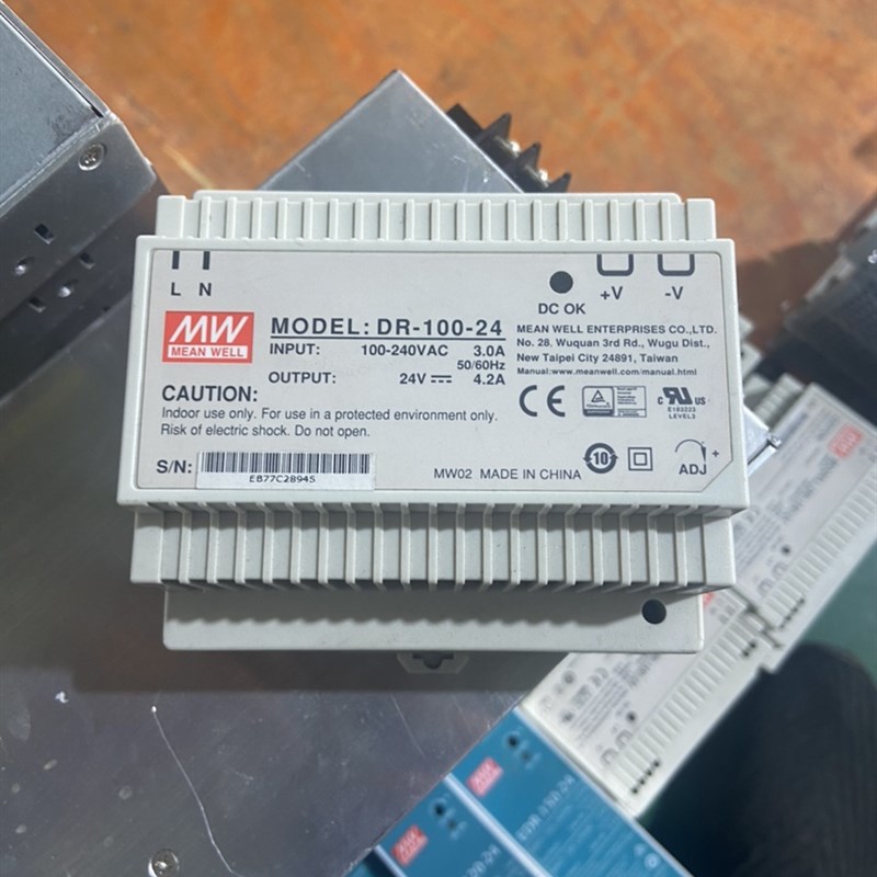明纬DR-100-24 明纬电源100W24V4.2A 台湾明纬正品货 二手拆机