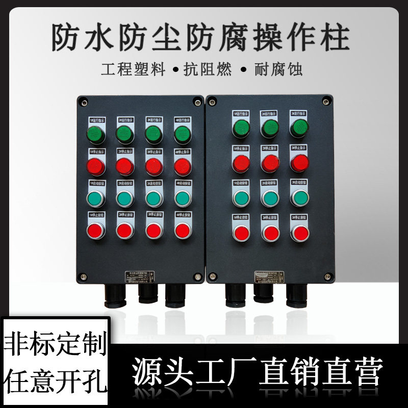 三防按钮箱工程塑料防水接线盒防尘防腐控制配电柜远程就地操作柱