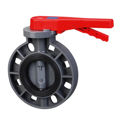 UPVC蝶阀 PVC阀门 法兰对夹式阀门  手柄式蝶阀 90mm DN80 3寸