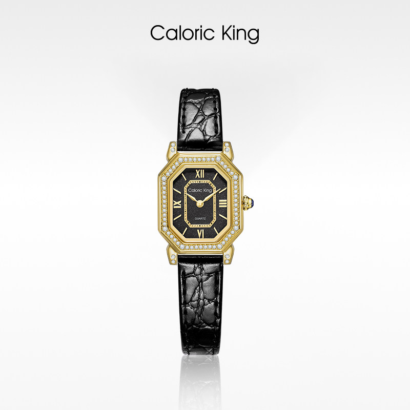 Caloric King【复古】镶钻石英表女轻奢手表女小众气质女腕表送礼