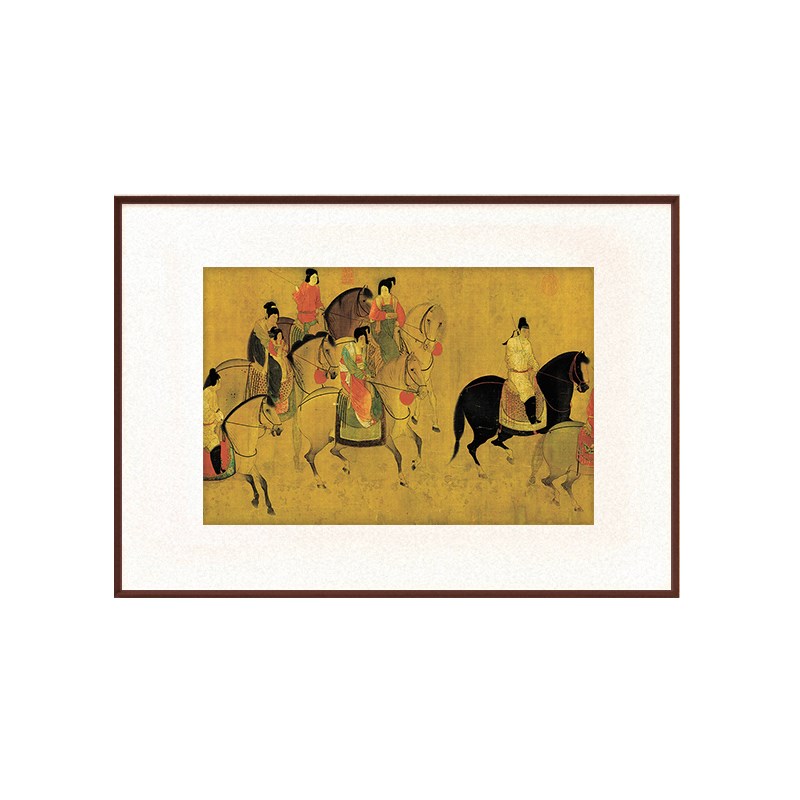 中式装饰画仿古做旧宣纸客厅酒店书房玄关挂画茶室国画床头背景画