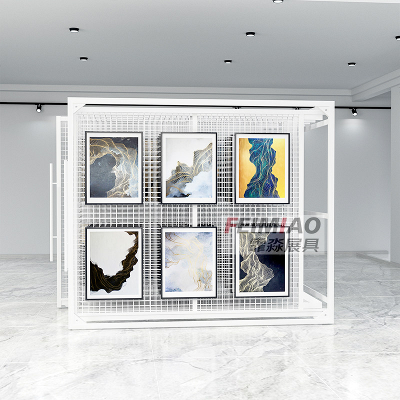挂画展架抽拉油画装饰画相框国画推拉样品展示架多功能立式落地式