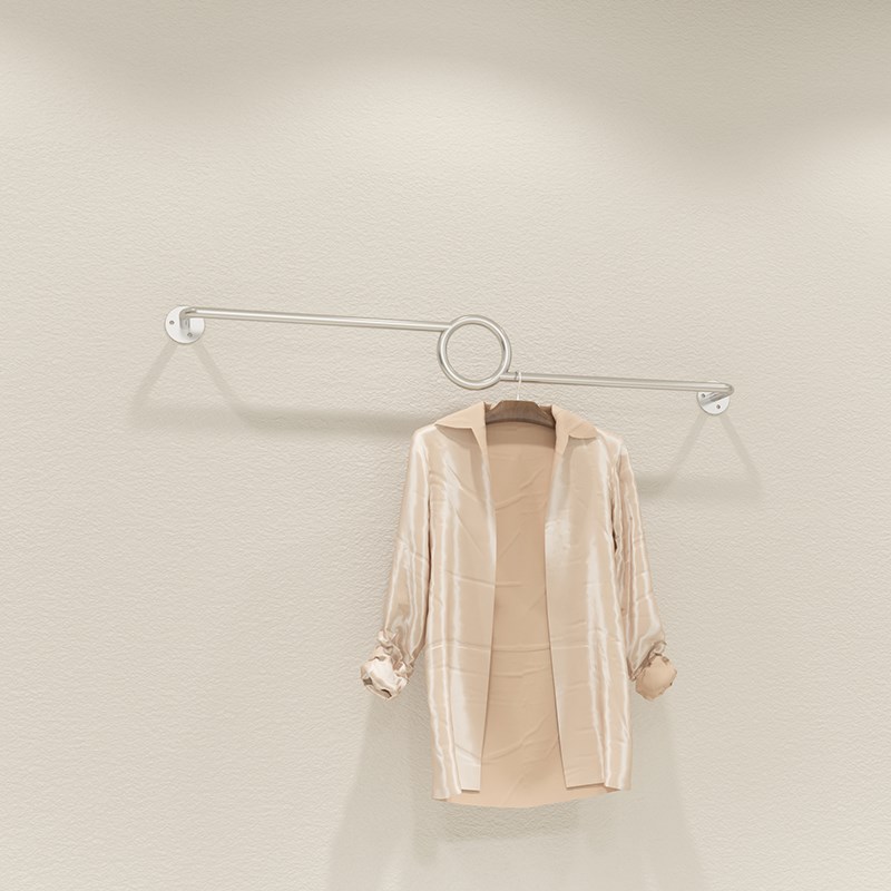 不锈钢上墙架服装架展示架悬挂陈列架简约衣服架女装店货架挂衣架