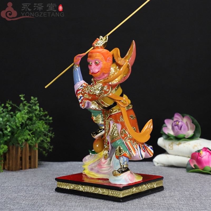12寸七彩敦煌孙悟空站大圣齐天大圣战斗圣佛孙行者佛像神像摆件