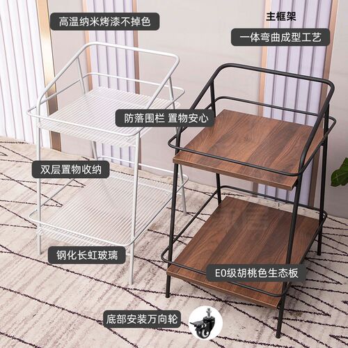 中古风手推车沙发边几餐厅推车置物架美式推车边几酒店零食小推车