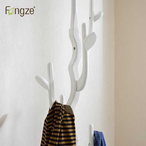 Fengze家居简约衣帽架落地实木创意卧室小家具挂衣架树形FZ-901