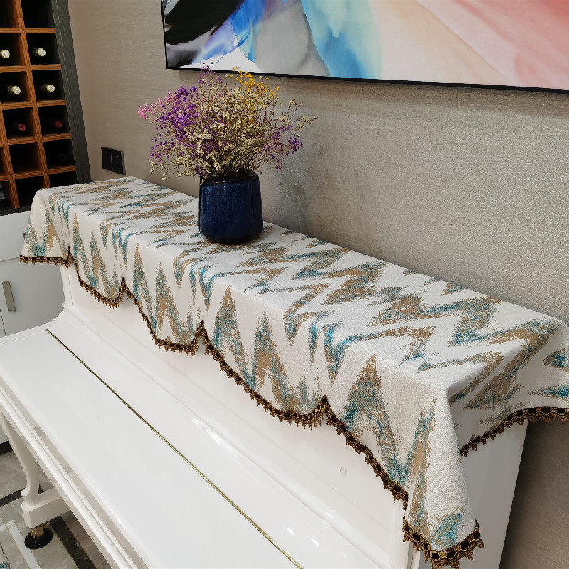 启颜北欧风钢琴罩涤棉布艺钢琴半披钢琴防尘罩钢琴盖布盖巾钢琴披