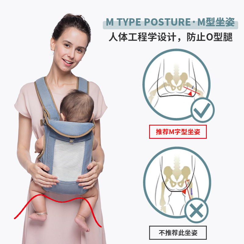 【爱能多】后背式护颈传统婴儿背带宝宝外出轻便简易抱娃神器两用