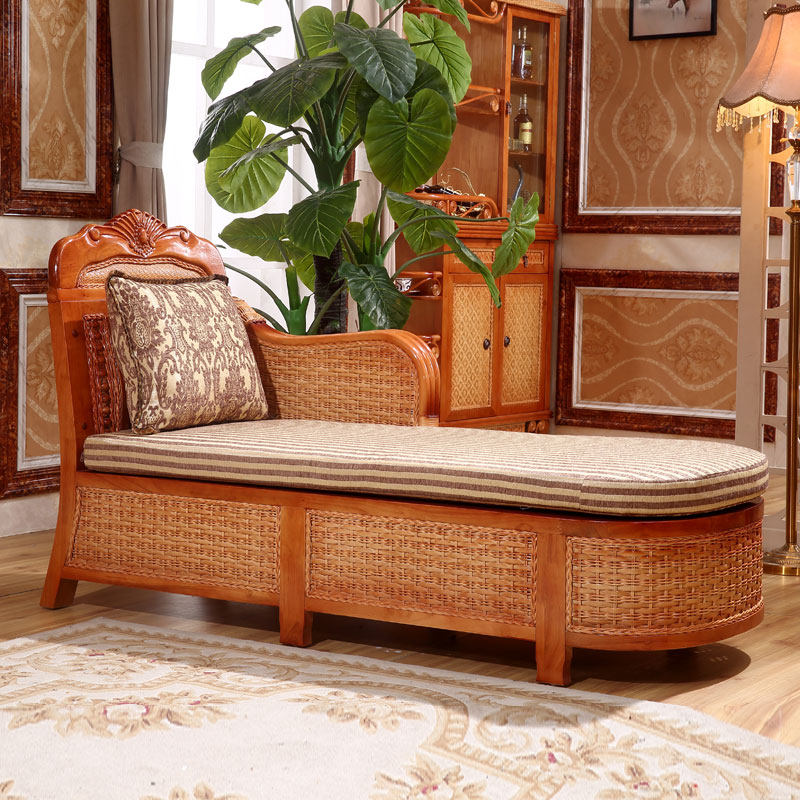 天然真藤贵妃椅床藤椅休闲椅藤沙发躺椅睡床美人塌懒人简约编织藤