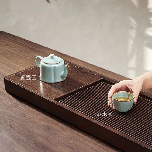 汉唐整木雕刻实木茶盘茶具托盘家用排水简约干泡茶台茶海茶托大号