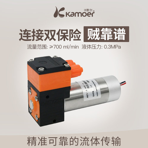 卡默尔KLP02隔膜泵 12V耐酸碱减速油泵 24伏无刷压液泵 工程塑料