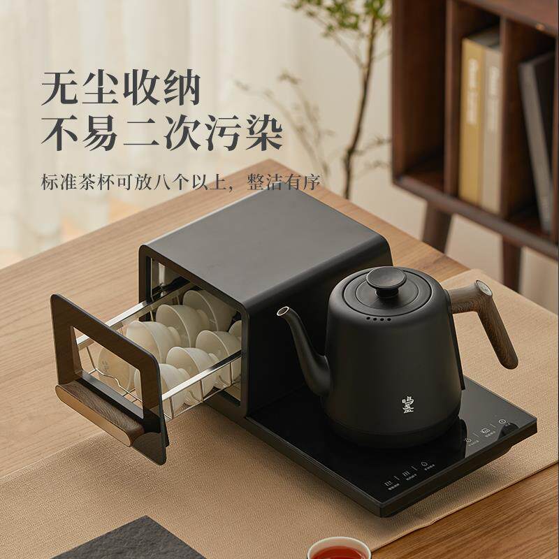 鸣盏电热水烧水壶煮茶壶恒温保温带消毒柜一体不锈钢煮茶泡茶专用