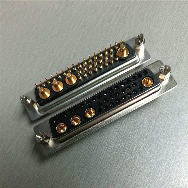优质大电流D-SUB36W4直插母头连接器D型矩形混装32+4电源母座插座