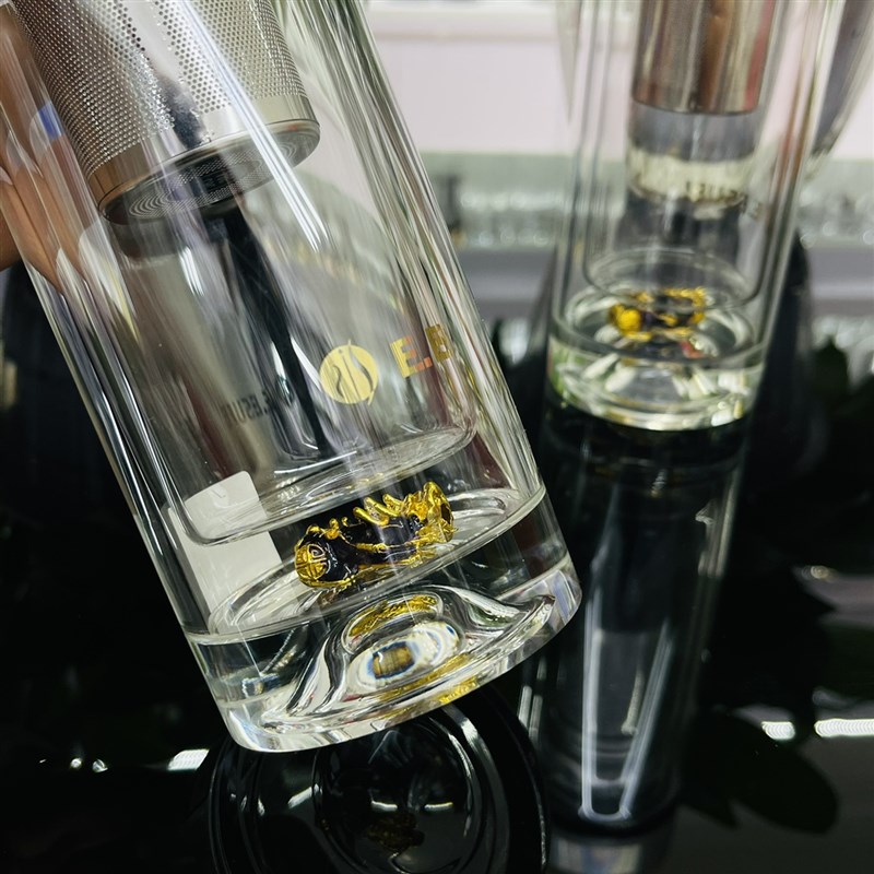 招财纳福双层貔貅玻璃杯福运车载泡茶杯加厚耐高温不含铅礼盒包装