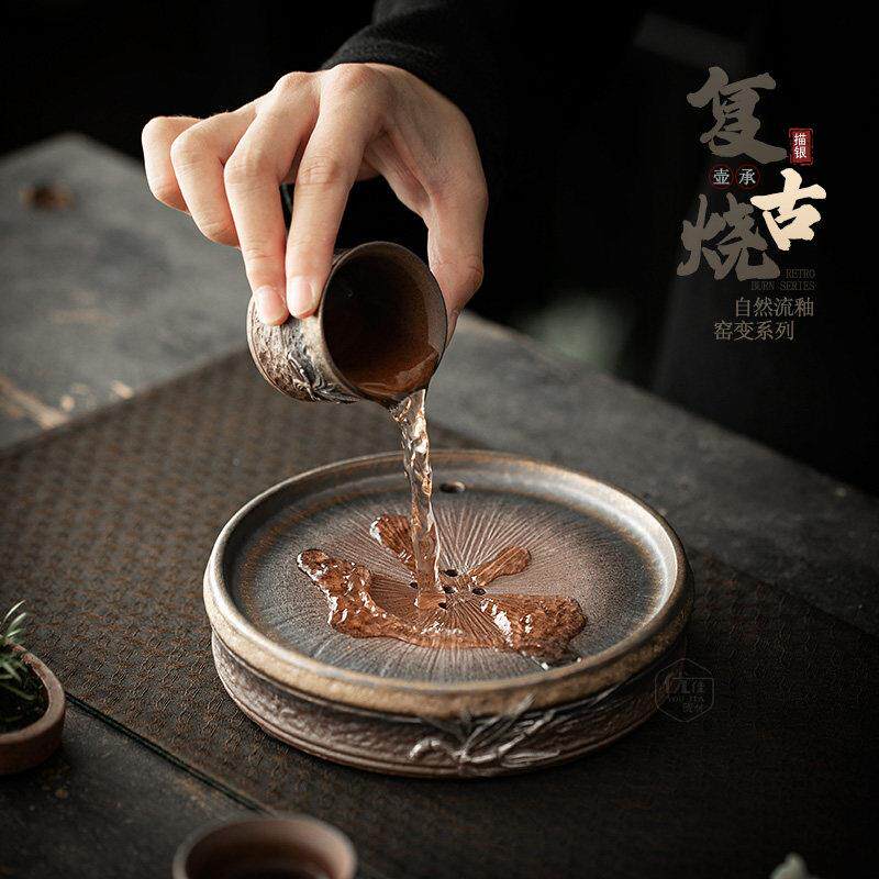粗陶复古壶水承托盘泡干台茶壶座养壶垫可底储小型hc-2025-茶盘陶