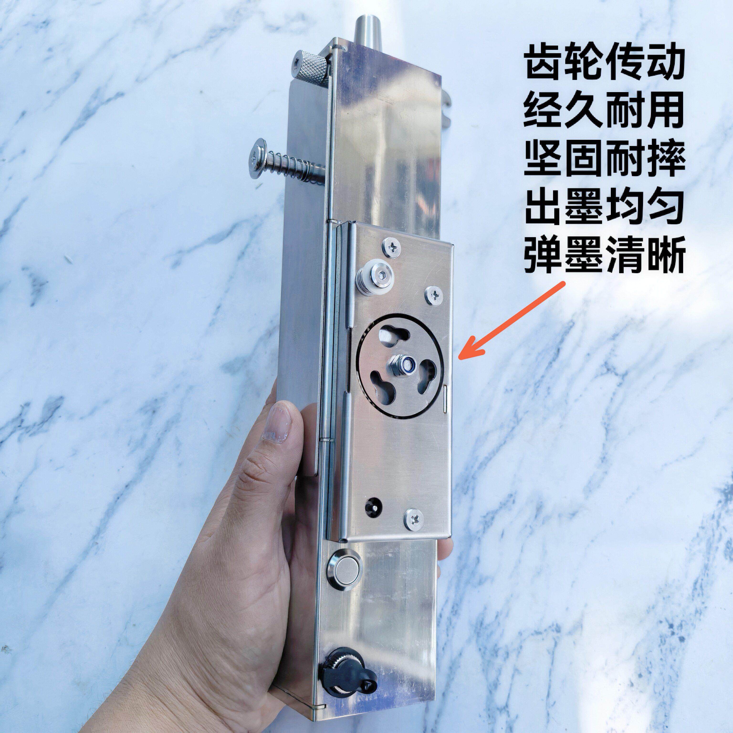 加厚不锈电动墨斗一键线省时48省力木工瓦工装修钢弹线耐摔墨收斗