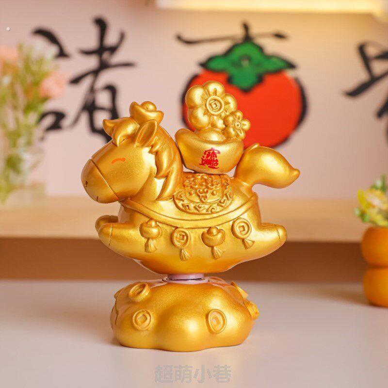 马年立体摆件生肖汽车饰品吉祥物内创意发财车载内饰小马内马摆设