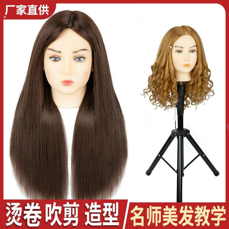 假发模特真发头模假人头可烫卷化妆模特头练习盘发编发头模教习头
