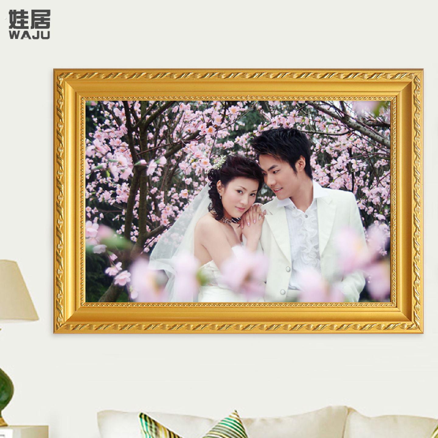 欧式结婚照婚纱照大相框挂墙照片框卧室摆台洗照片加定制来图定做