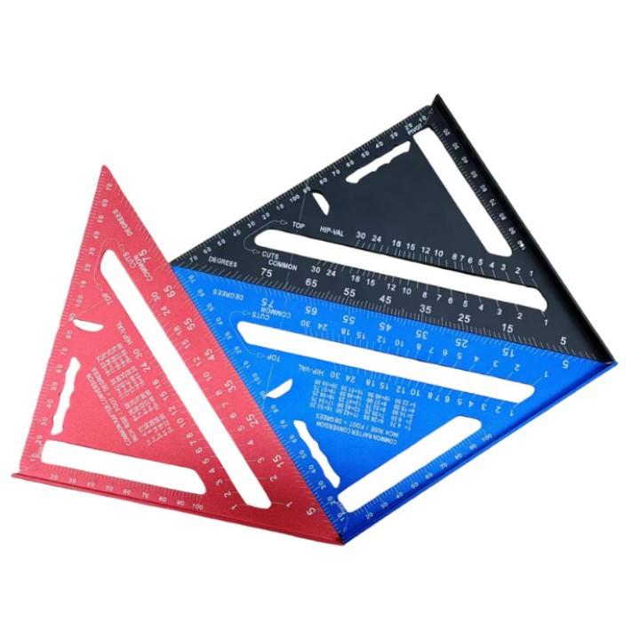 跨境铝合金7寸公制英制铝型材黑色氧化三角板90度45度三角尺直角