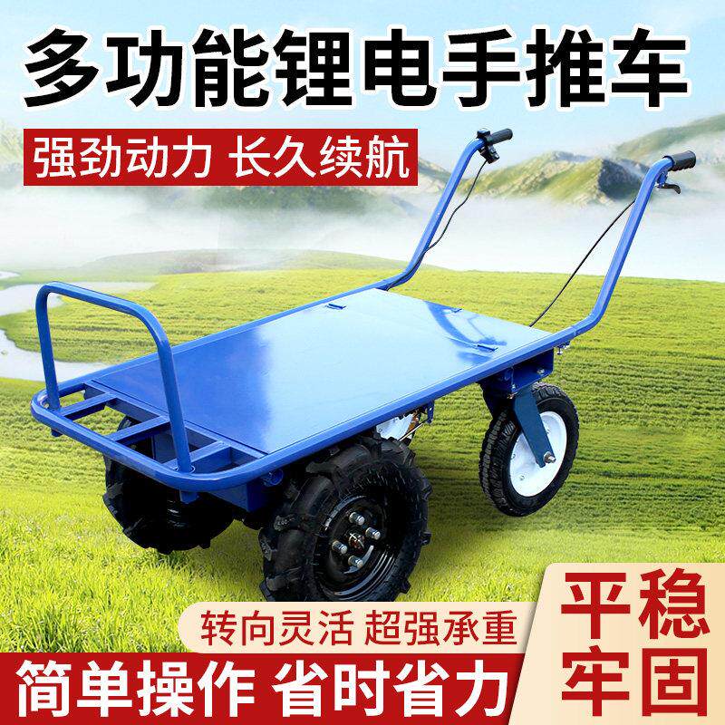 电车动手NVI推车三轮双轮鸡公大棚果园平板锂电池运农搬用输车精