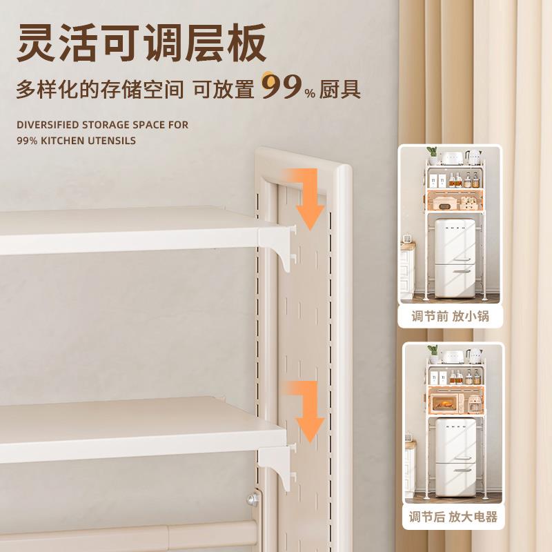 小型冰箱上方架子置物架厨房家用冰柜顶部落地下空式电器储物货架